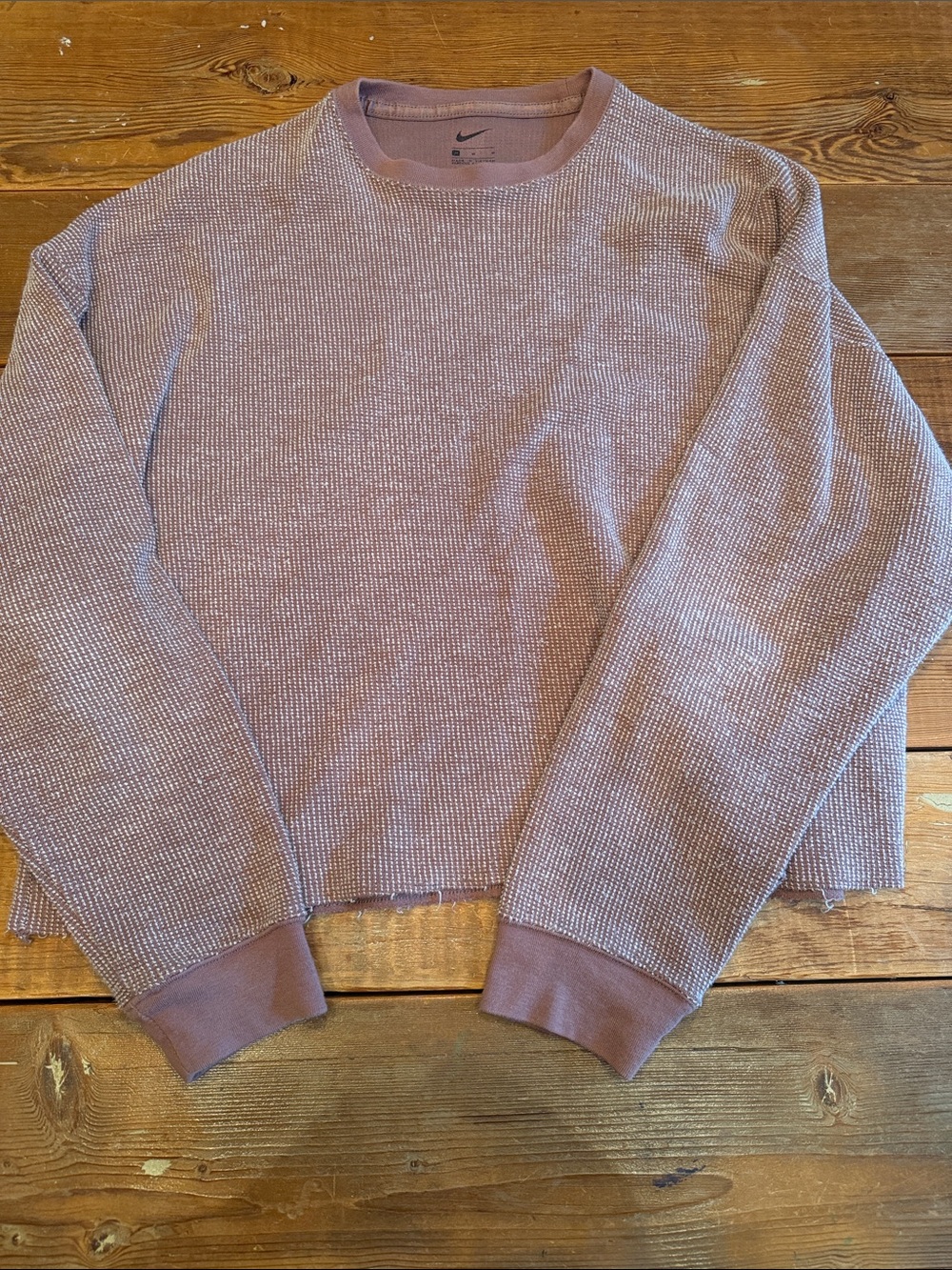 Nike Lavender Women's Crewneck Waffle Knit Sweatshirt